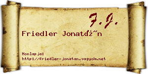 Friedler Jonatán névjegykártya